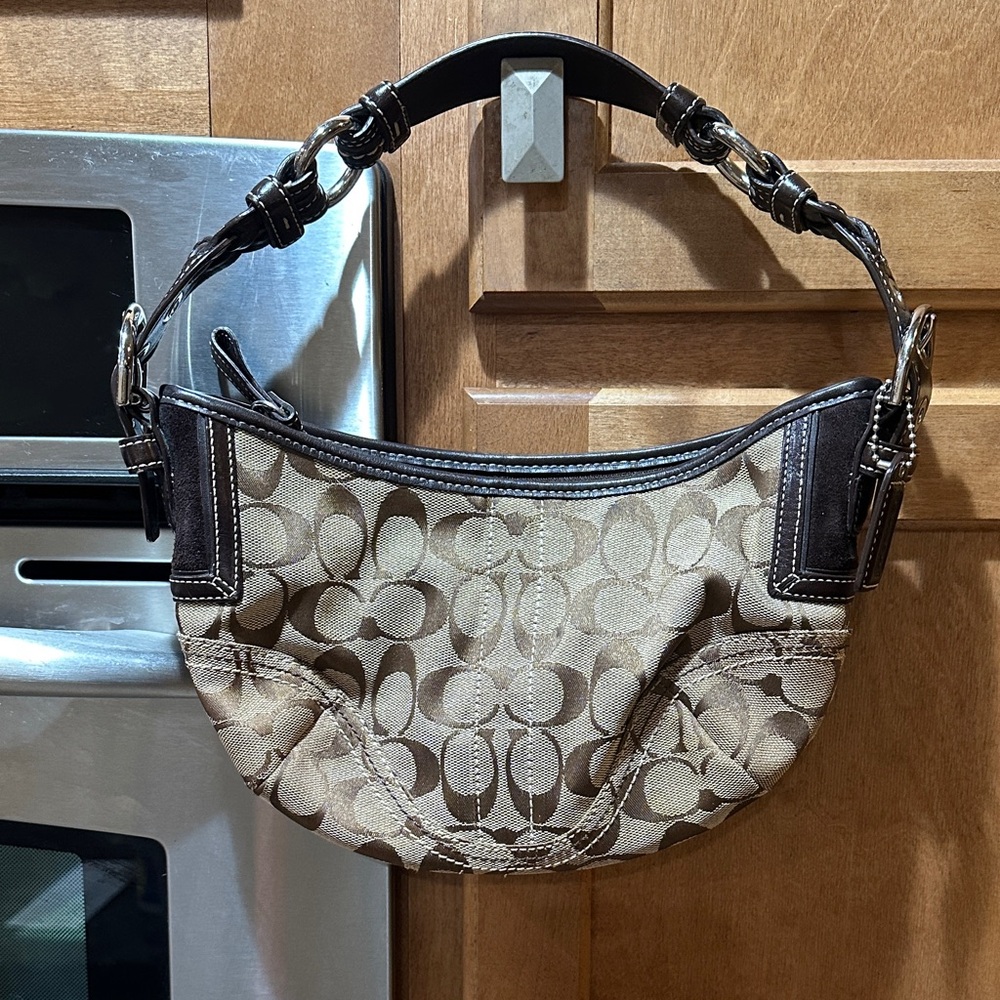 Coach Brown Signature Shoulder Bag soho mini bag Y2K